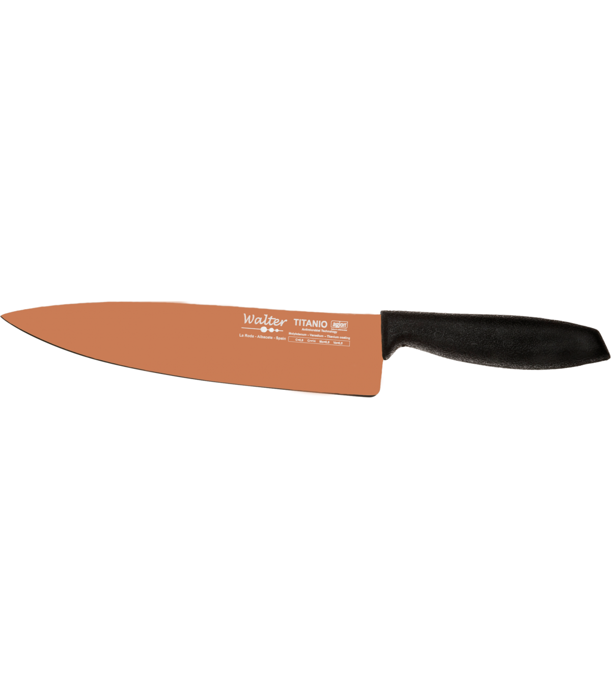 Cocinero 20 Cm - Titanio Bronce - Mango Japones Negro, Estuche - S.Titanio