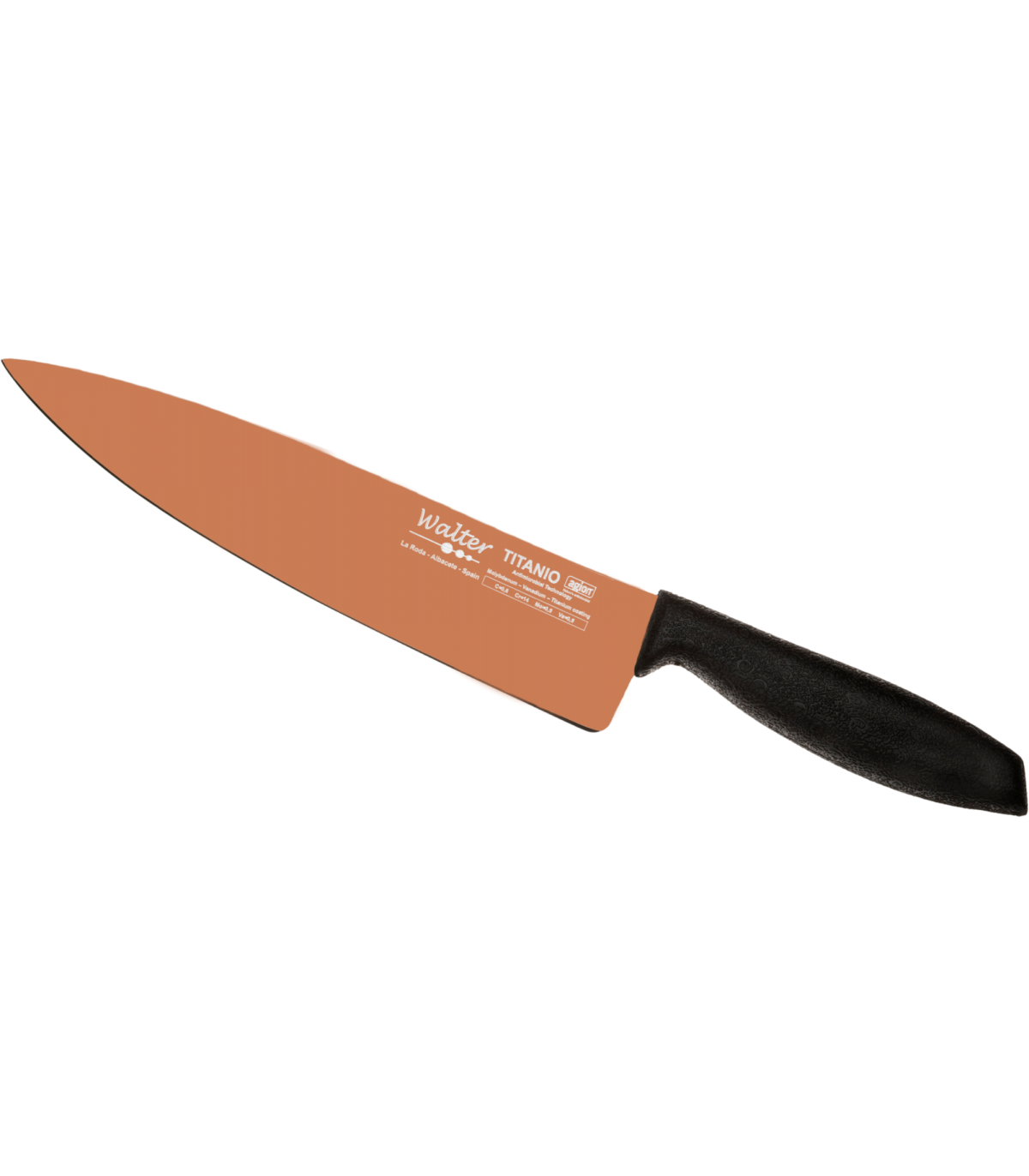 Cocinero 20 Cm - Titanio Bronce - Mango Japones Negro, Estuche - S.Titanio