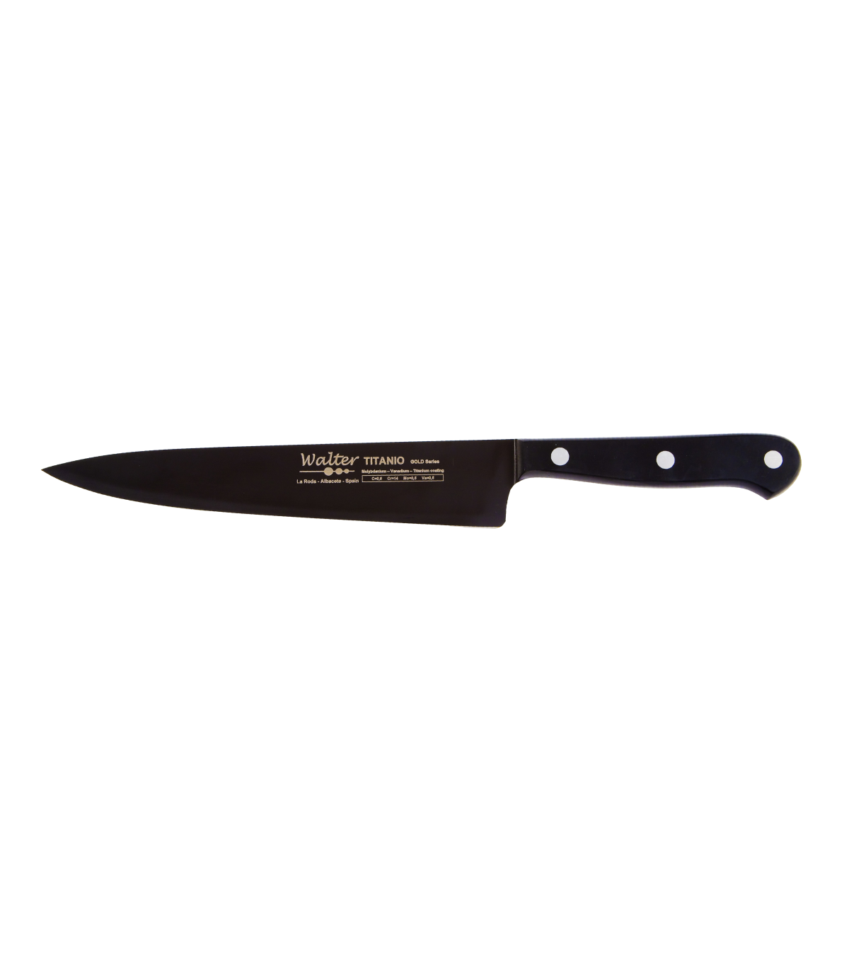 Cocinero Enterizo 20 Cm Titanio Negro - Mango Pom, Estuche - S.Titanio