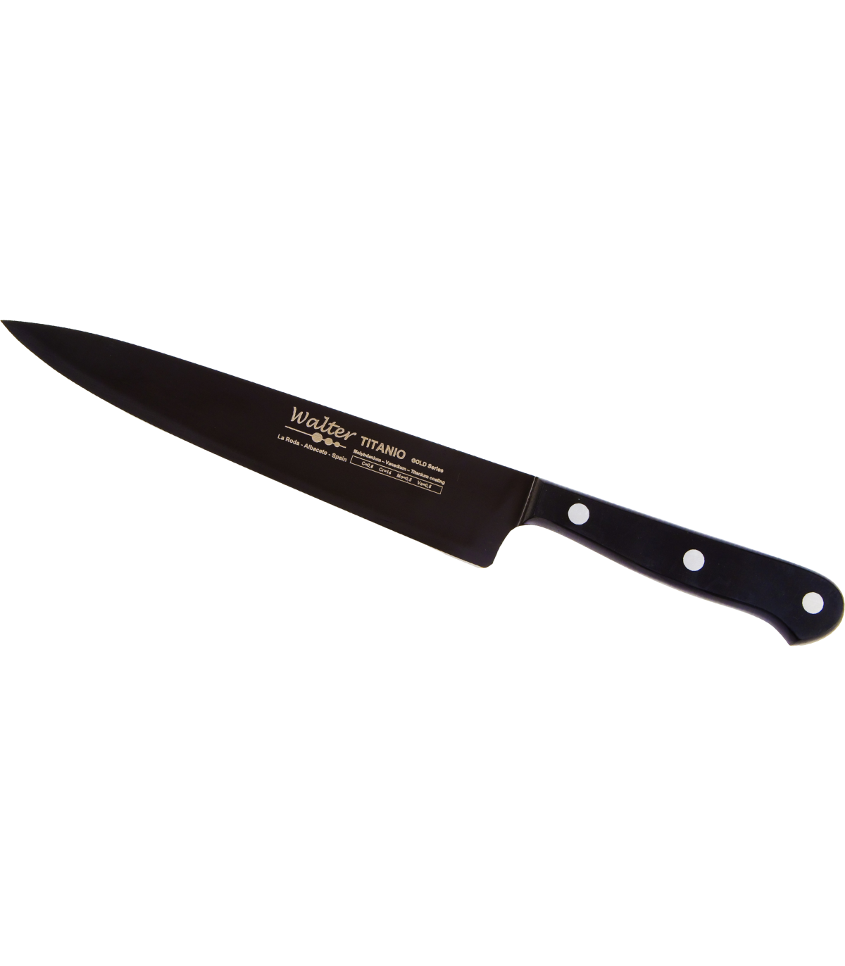 Cocinero Enterizo 20 Cm Titanio Negro - Mango Pom, Estuche - S.Titanio