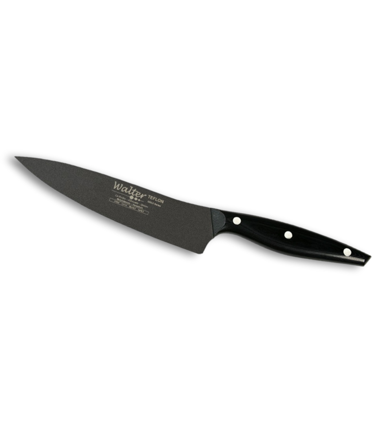 Cuchillo Cocinero 16 cm - Teflon - Mango Mikarta Negra, Estuche