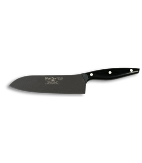 Cuchillo Santoku 20 cm - Teflon - Mango Mikarta Negra, Estuche