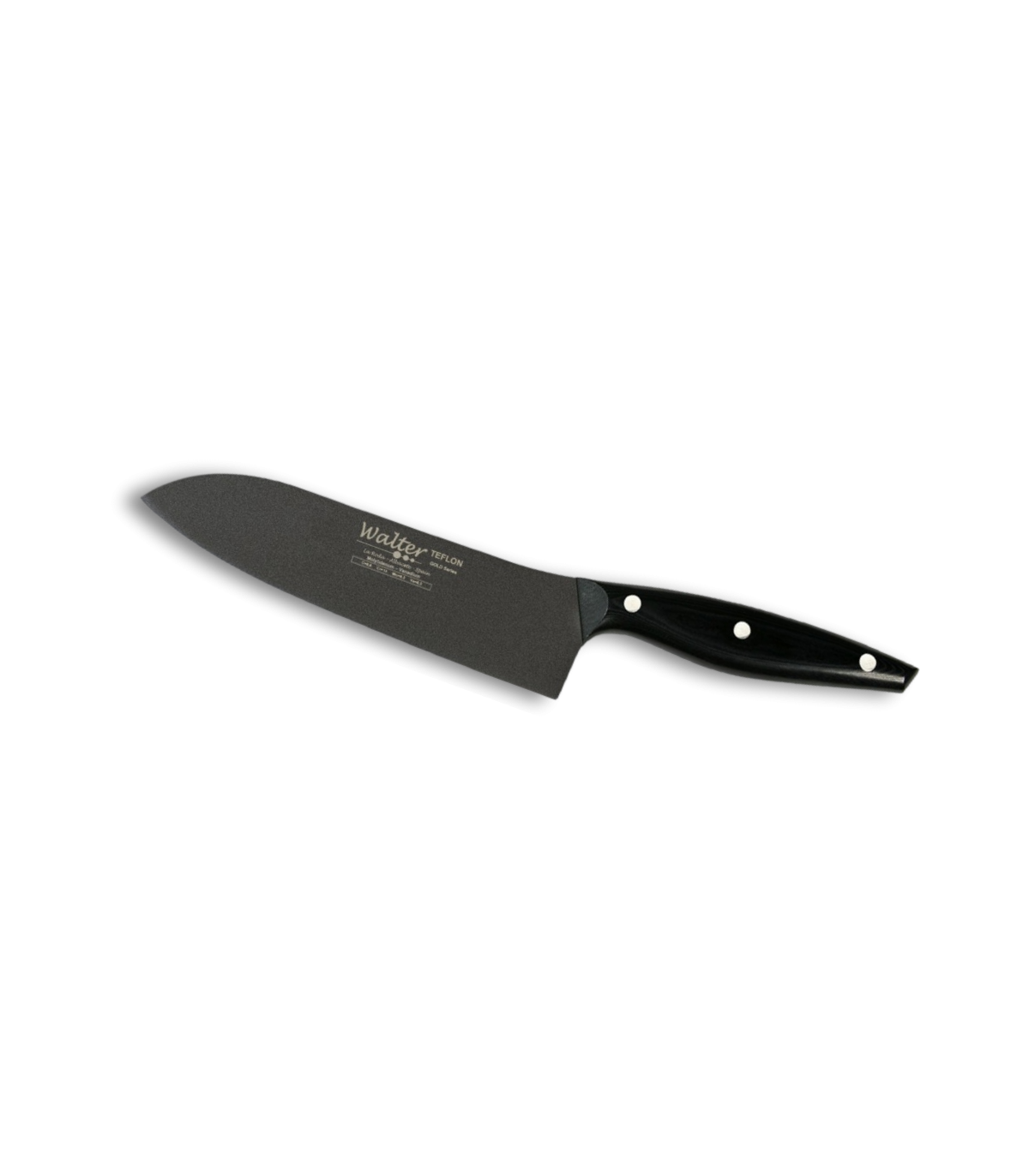 Cuchillo Santoku 20 cm - Teflon - Mango Mikarta Negra, Estuche