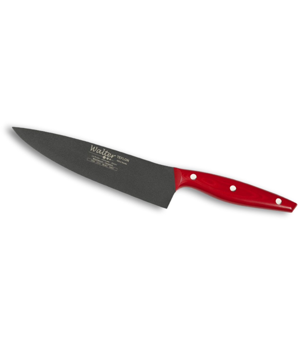 Cuchillo Cocinero 20 cm - Teflon - Mango Mikarta Roja, Estuche