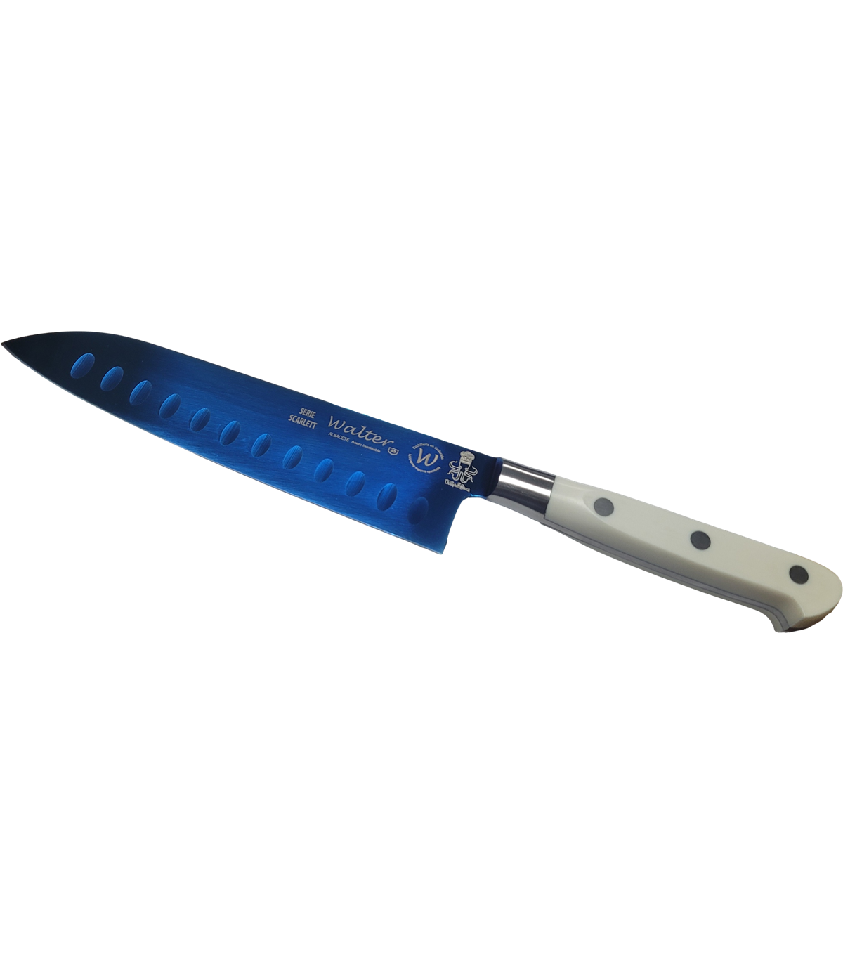 Santoku 17,5 Cm - Titanio Azul - M.Pom Blanco, Octopuss Black