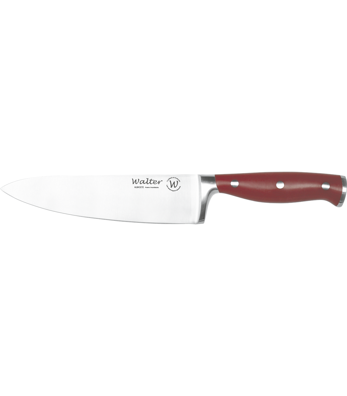 Cuchillo Forjado Cocinero 17,5 cm - Mango POM Rojo Inglés, S. Gala Hogar