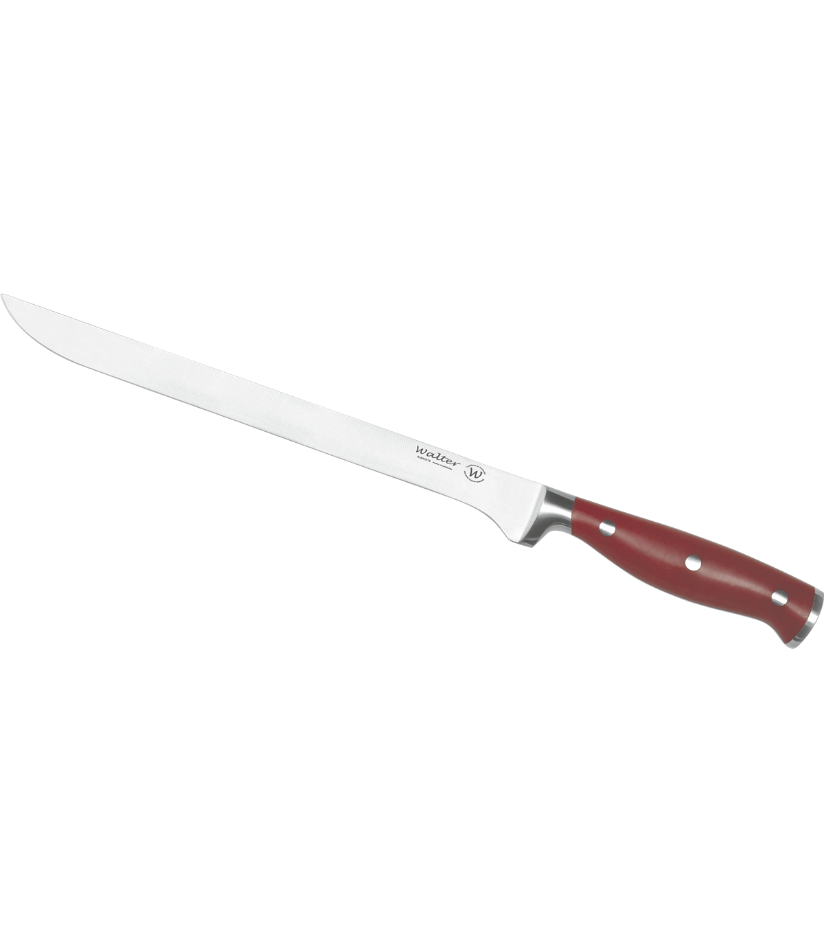 Cuchillo Forjado Jamonero 24 cm - Mango POM Rojo Inglés, S. Gala Hogar