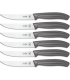 Juego 6 uds. - Cuchillo Mesa Bistec con filo - Mango PP Gris Antracita