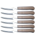 Juego 6 uds. - Cuchillo Chuletero 10,5 cm - Mango Natur Nogal