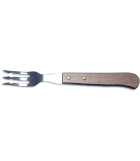 Juego 6 uds. - Tenedor Chuletero 9 cm - Mango Natur Nogal