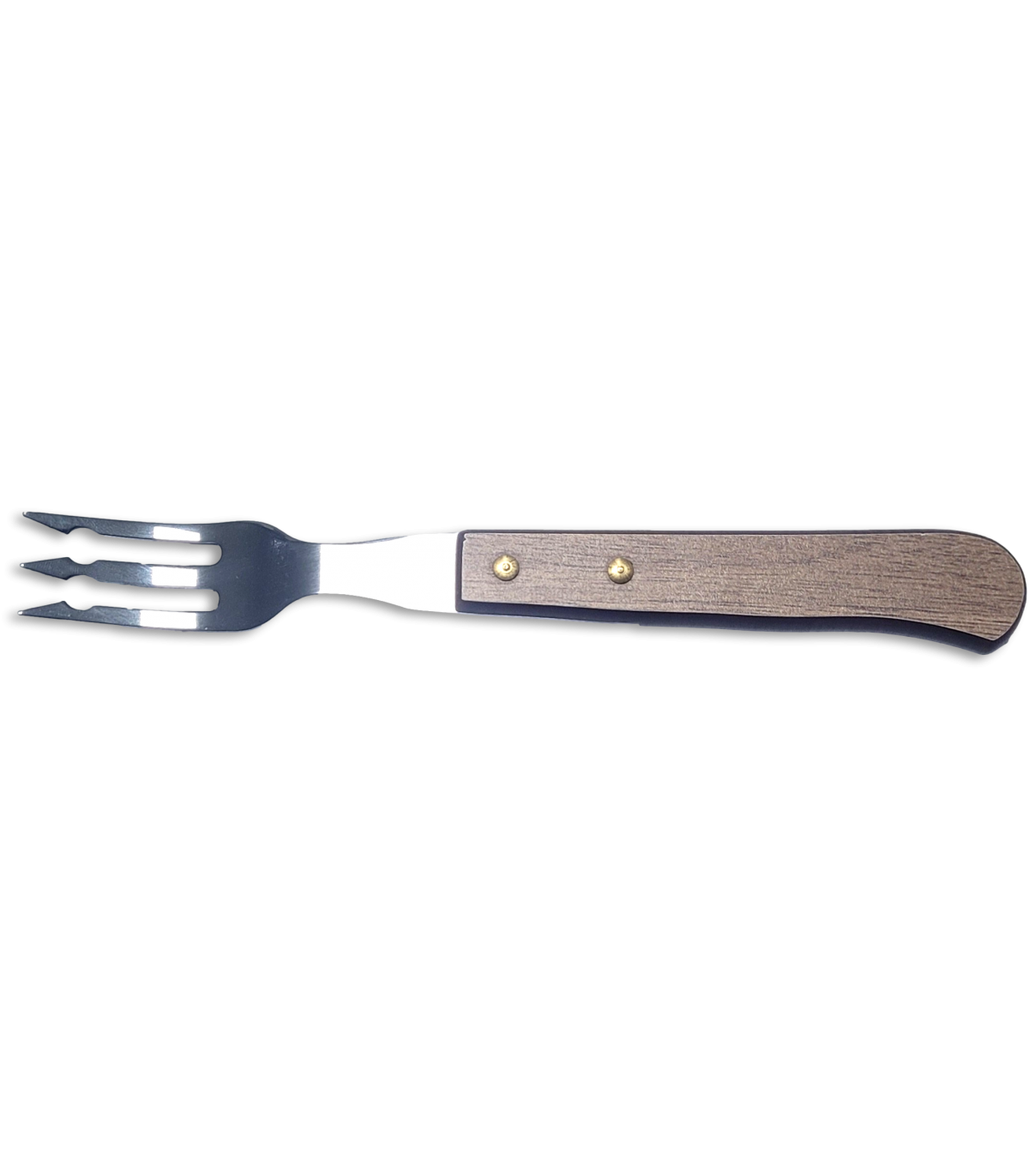 Juego 6 uds. - Tenedor Chuletero 9 cm - Mango Natur Nogal