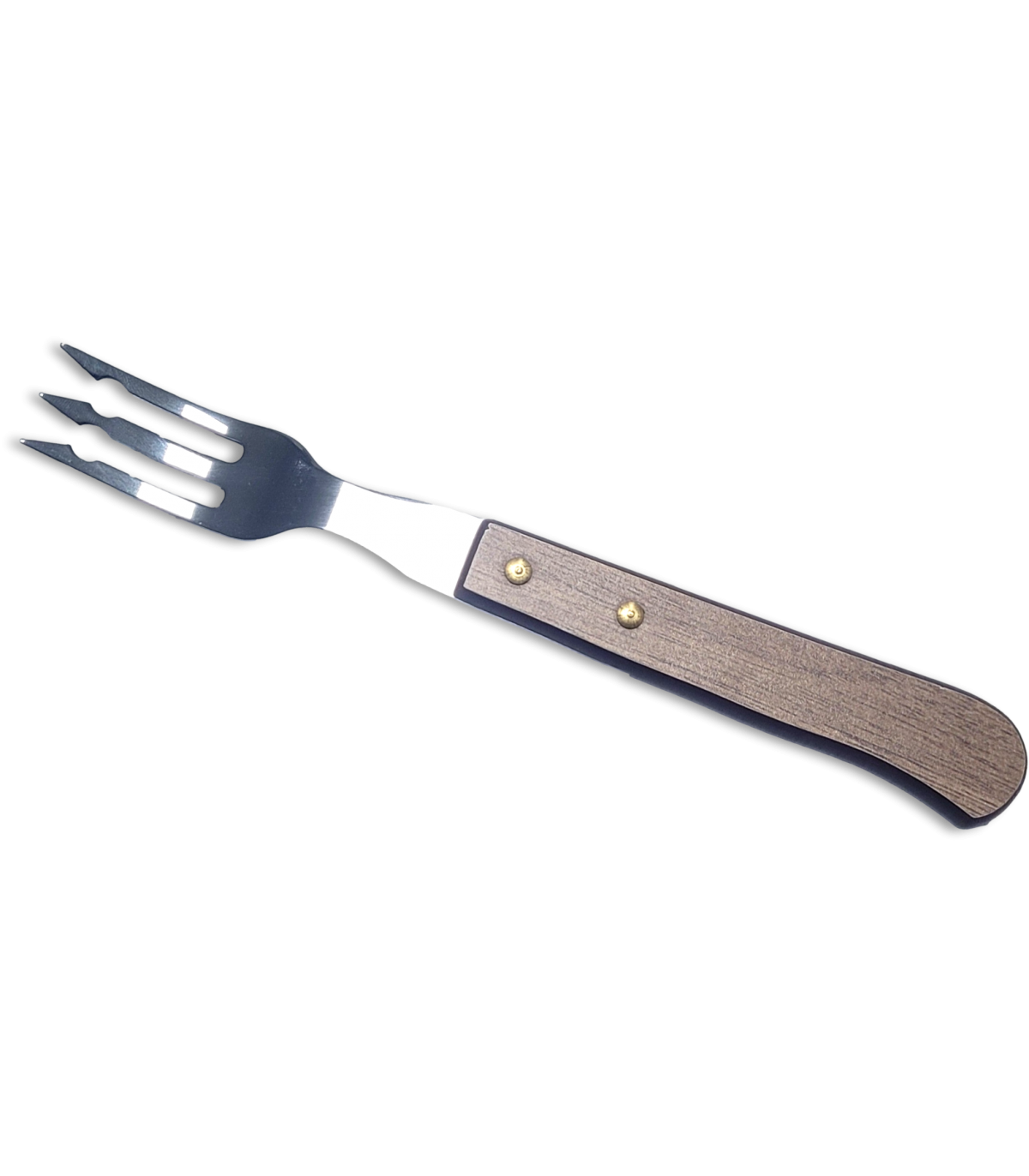 Juego 6 uds. - Tenedor Chuletero 9 cm - Mango Natur Nogal