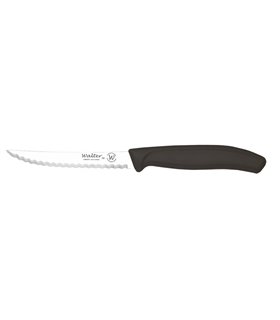 Juego 6 uds. - Cuchillo Mesa Bistec con Sierra - Mango PP Negro