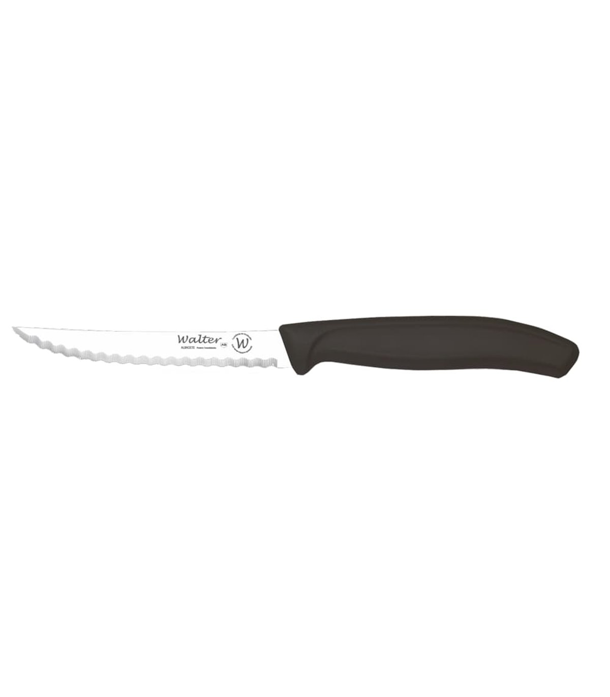 Juego 6 uds. - Cuchillo Mesa Bistec con Sierra - Mango PP Negro