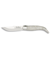 Navaja Clásica Albacete Teja 8 cm - Mango Im. Nácar Blanco - Kit Supervivencia Unión Europea