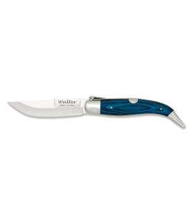 Navaja Clásica Albacete Teja 8 cm - Madera Lam. Azul - Kit Supervivencia Unión Europea