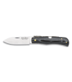 Navaja Campera 8 cm Acero Carbono - Mikarta Negra - Kit Supervivencia Unión Europea