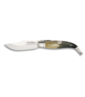 Navaja Clásica Albacete Lujo 9 cm - Asta de Toro Auténtica - Kit Supervivencia Unión Europea