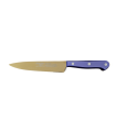 Cuchillo de Cocina Enterizo 15 cm Titanio Oro - Mango Metacrilato Azul
