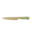 Cuchillo de Cocina Enterizo 15 cm Titanio Oro - Mango Metacrilato Verde