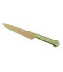 Cuchillo de Cocina Enterizo 15 cm Titanio Oro - Mango Metacrilato Verde
