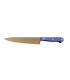 Cuchillo de Cocina Enterizo 15 cm Titanio Bronce - Mango Metacrilato Azul