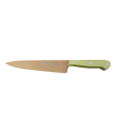 Cuchillo de Cocina Enterizo 15 cm Titanio Bronce - Mango Metacrilato Verde