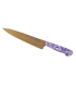 Cuchillo de Cocina Enterizo 15 cm Titanio Bronce - Mango Metacrilato Lila-Blanco