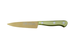 Puntilla de Cocina Enteriza 11 cm Titanio Oro - Mango Metacrilato Verde