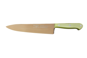 Cuchillo de Cocina Enterizo 20 cm Titanio Bronce - Mango Metacrilato Verde
