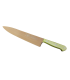 Cuchillo de Cocina Enterizo 20 cm Titanio Bronce - Mango Metacrilato Verde