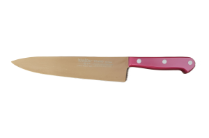 Cuchillo de Cocina Enterizo 20 cm Titanio Bronce - Mango Metacrilato Rosa