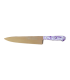Cuchillo de Cocina Enterizo 20 cm Titanio Bronce - Mango Metacrilato Lila-Blanco
