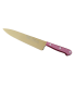 Cuchillo de Cocina Enterizo 20 cm Titanio Oro - Mango Metacrilato Rosa