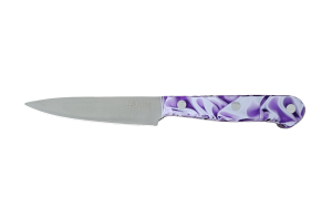 Puntilla de Cocina Enteriza 11 cm - Mango Metacrilato Lila-Blanco