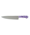 Cuchillo de Cocina Enterizo 25 cm - Mango Metacrilato Lila-Blanco