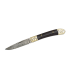 Navaja 67 capas Acero Damasco 7,2 cm - Virolas Latón - Mango Ébano - Kit Supervivencia Unión Europea