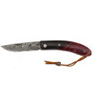 Navaja 73 capas Acero Damasco 7,3 cm - Mango Ébano y Resina - Kit Supervivencia Unión Europea
