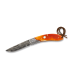 Navaja 73 capas Acero Damasco 7,3 cm - Virola de Acero Decorada - Mango Hueso - Kit Supervivencia Unión Europea