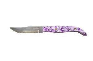 Cuchillo Navaja - Mango Metacrilato Lila-Blanco