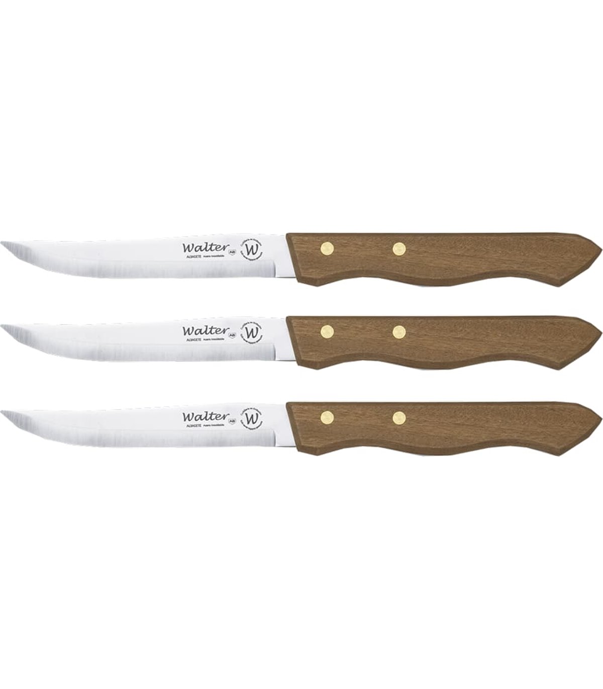 Juego 3 Cuchillos Verduras 10 cm con filo Mango Madera - DIANA