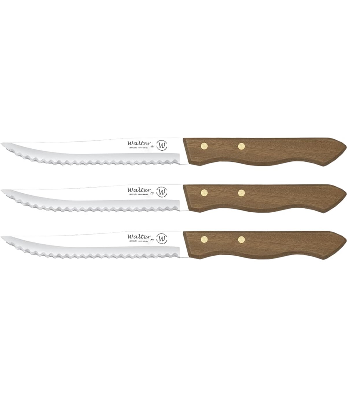 Cuchillo Verduras 13 Cm Con Sierra - Mango Madera, Estuche 3 Uds