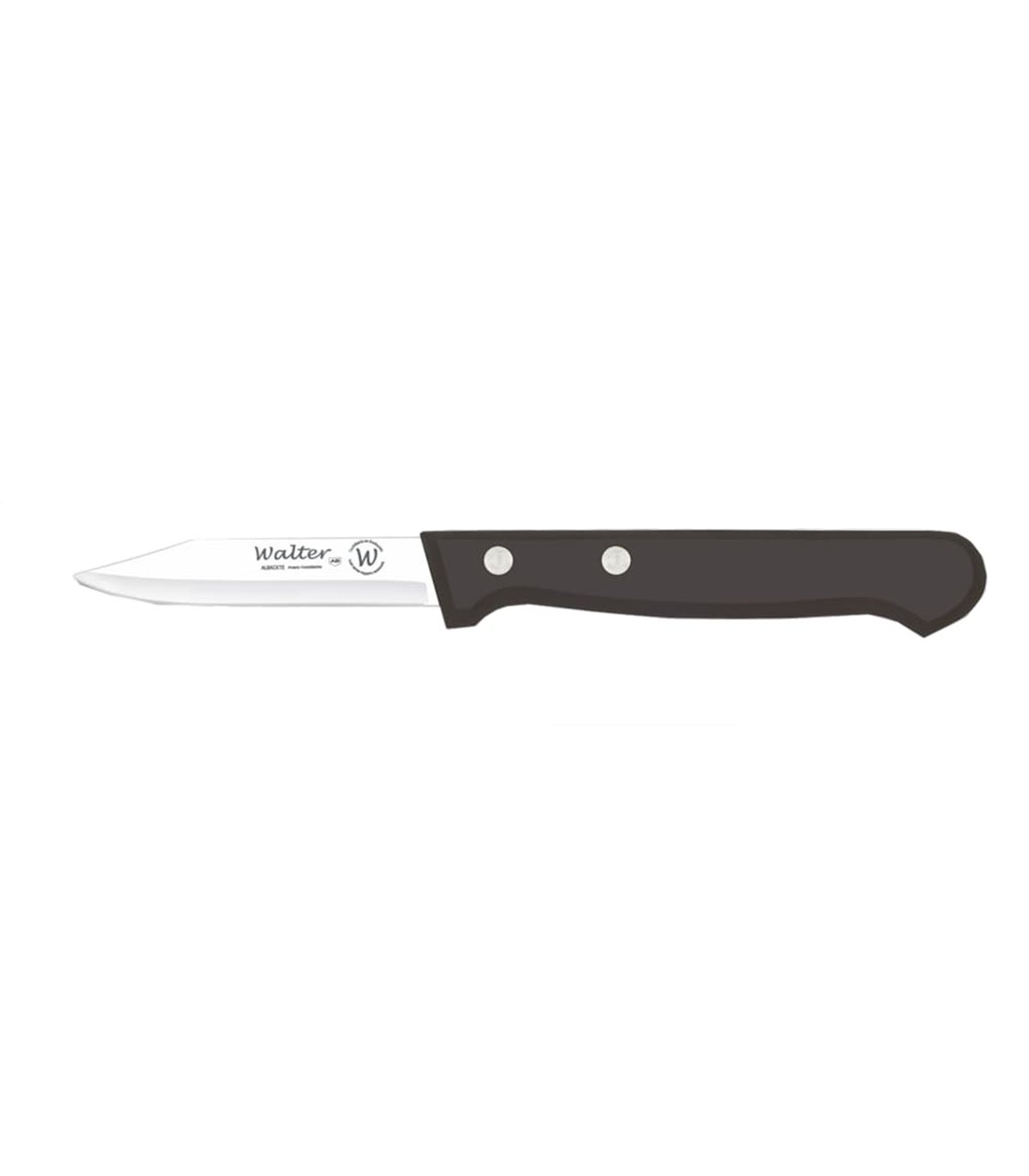 Cuchillo De Patatas 9 Cm - Mango Negro Remache, Estuche 3 Uds
