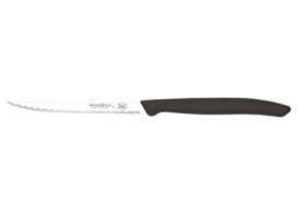 Juego 6 uds. - Cuchillo Mesa Bistec con Sierra - Mango PP Negro