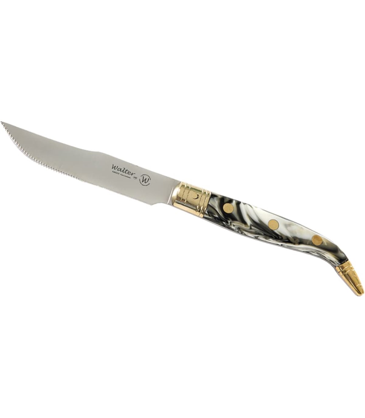 Juego 3 Uds. - Cuchillo Navaja Mango Metacrilato Asta de Toro 10,5 cm