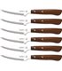 Juego 6 uds. - Cuchillo Chuletero 10,5 cm - Mango Madera prensada