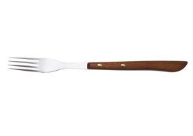 Juego 6 uds. - Tenedor Chuletero 9 cm - Mango Madera prensada